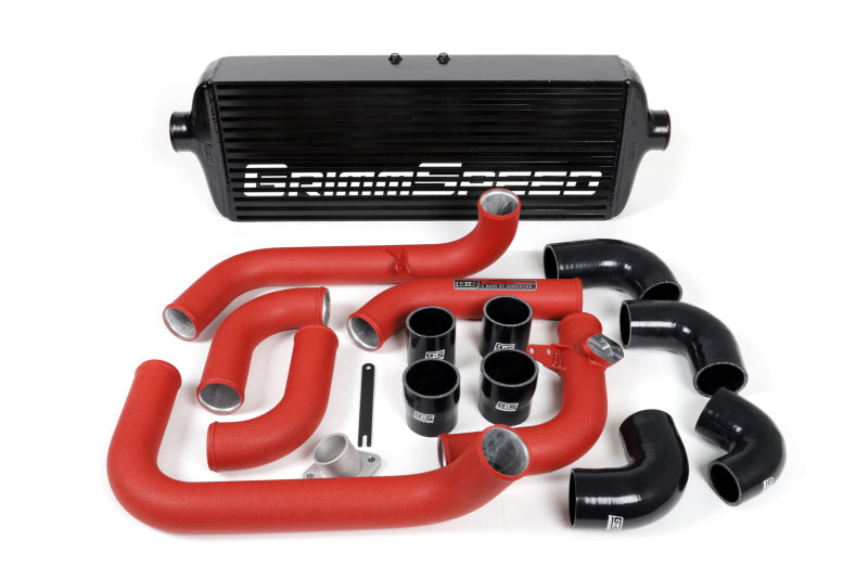 GrimmSpeed 2008-2014 Subaru WRX Front Mount Intercooler Kit Black Core / Red Pipe