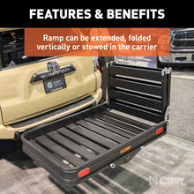 Load image into Gallery viewer, Curt 50in x 30-1/2in Aluminum Hitch Cargo Carrier w/Ramp