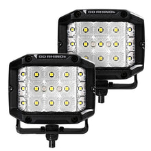 Load image into Gallery viewer, Go Rhino Xplor Bright Series Sideline Cube LED Flood Light Kit (Surface Mount) 4x3 - Blk (Pair)