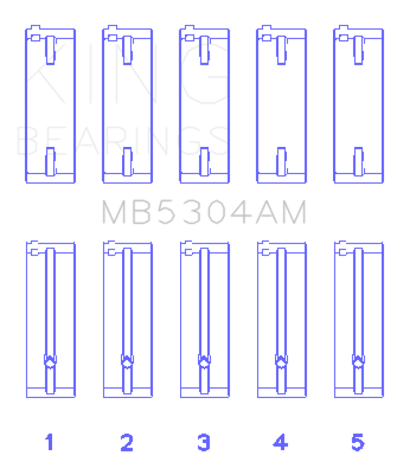 King Engine Bearings Kia/Mazda DOHC 16 Valve/SOHC 16 Valve/SOHC 8 Valve (Size STD) Main Bearing Set