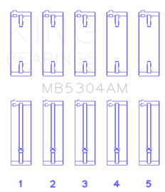 King Engine Bearings Kia/Mazda DOHC 16 Valve/SOHC 16 Valve/SOHC 8 Valve (Size STD) Main Bearing Set