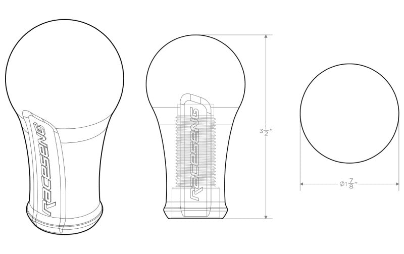 Raceseng PolyTi Shift Knob M12x1.5mm Adapter - Spitfire