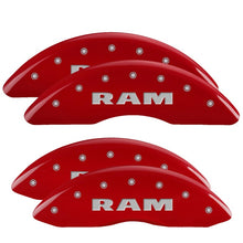 Load image into Gallery viewer, MGP 4 Caliper Covers Engraved Front &amp; Rear RAM Red finish silver ch