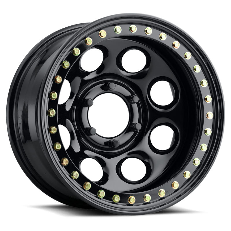 Raceline RT81 Rock 8 16x8in / 6x139.7 BP / -19mm Offset / 107.95mm Bore - Gloss Black Beadlock Wheel