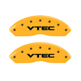 MGP 4 Caliper Covers Engraved Front & Rear Vtech Yellow finish black ch