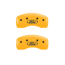 Load image into Gallery viewer, MGP 4 Caliper Covers Engraved Front &amp; Rear Oval logo/Ford Yellow finish black ch