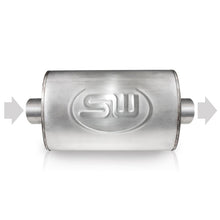Load image into Gallery viewer, Stainless Works 2.5in ID CENTER INLET/2.5in OD CENTER OUTLET 4inX8in