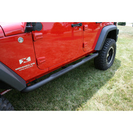 Rugged Ridge 3 In Round Tube Steps Black 07-18 Jeep Wrangler Unlimited JK - GTR Auto