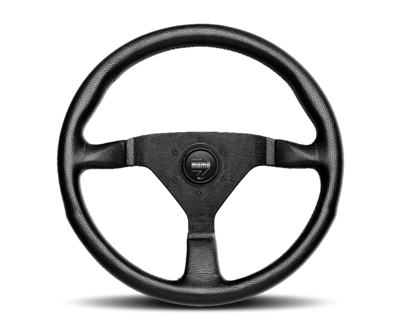 Momo Montecarlo Steering Wheel 320 mm - Black Leather/Black Stitch/Black Spokes