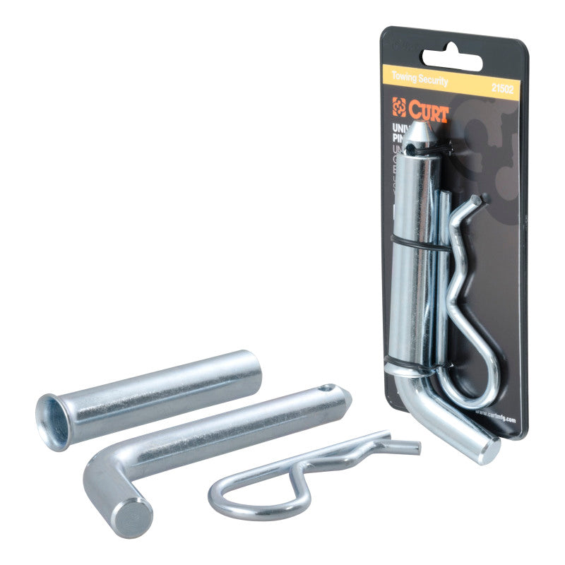 Curt 1/2in Hitch Pin w/5/8in Adapter (1-1/4in or 2in Receiver Zinc Packaged)