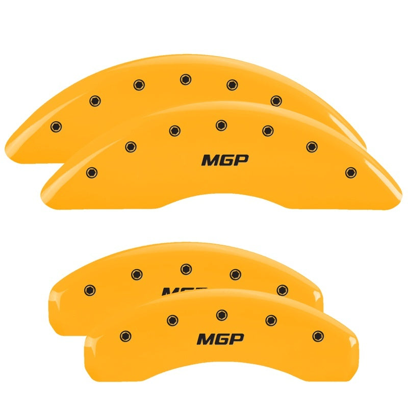 MGP 4 Caliper Covers Engraved Front & Rear MGP Yellow Finish Black Characters 2011 BMW 750i