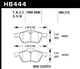 Hawk 06-08 Mini Cooper Base/ S 1.6L HPS 5.0 Front Brake Pads