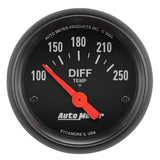 AutoMeter Gauge Differential Temp 2-1/16in. 100-250 Deg. F Electric Z-Series