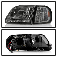 Load image into Gallery viewer, xTune Ford F150 97-03 Crystal Headlights w/ Clear LED Corners Smoke HD-ON-FF15097-LED-SET-SM