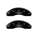 MGP Front set 2 Caliper Covers Engraved Front Oval logo/Ford Black finish silver ch