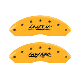 MGP 4 Caliper Covers Engraved Front & Rear Lightning Yellow Finish Black Char 2000 Ford F-150