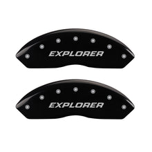 Load image into Gallery viewer, MGP 4 Caliper Covers Engraved Front &amp; Rear Explorer/2011 Black Finish Silver Char 2010 Ford Explorer