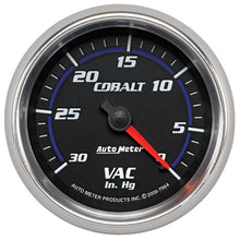 Load image into Gallery viewer, Autometer Cobalt 2-5/8in. / 0-30 IN HG / Mechanical Vacuum Gauge