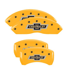 Load image into Gallery viewer, MGP 4 Caliper Covers Engraved Front &amp; Rear RAM Yellow finish black ch