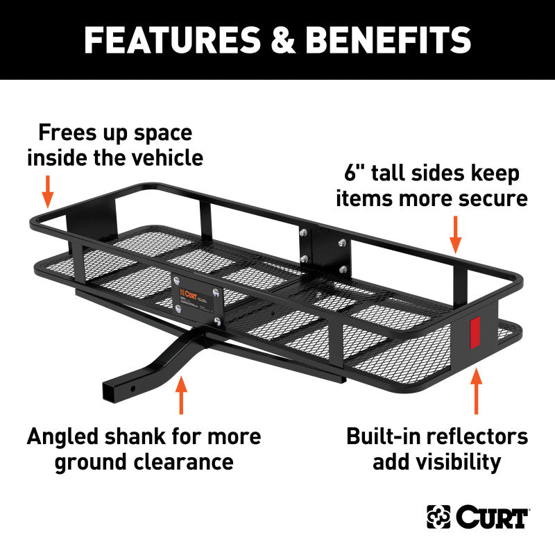 Curt 60in x 20in Basket-Style Cargo Carrier (Fixed 2in Shank)