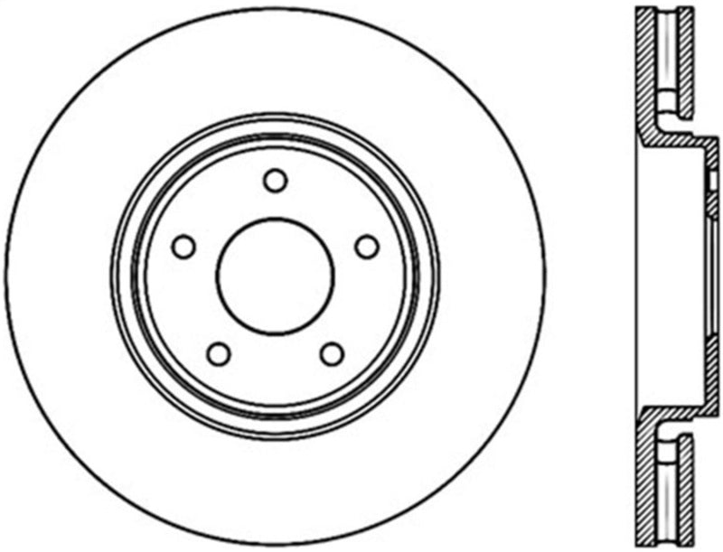 StopTech Power Slot 11/05-08 Infiniti / 09-12 FX35 / 13 FX37 Cryo Slotted Front Left Rotor