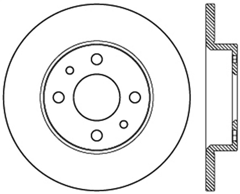 Stoptech Premium Cryo Rear Brake Rotor 12-14 Fiat 500