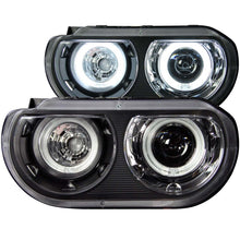 Load image into Gallery viewer, ANZO 2008-2014 Dodge Challenger Projector Headlights w/ Halo Black (CCFL) (HID Compatible)