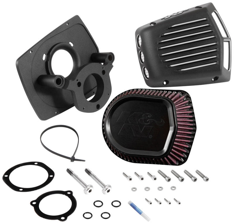 K&N Street Metal Intake System for 08-16 Harley-Davidson Touring Models - Shaker Black