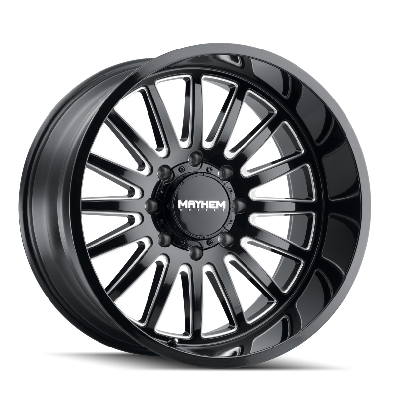 Mayhem 8114 Utopia 20x9 / 5x139.7 BP / 18mm Offset / 87.1mm Hub Black w/ Milled Spokes Wheel