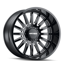 Load image into Gallery viewer, Mayhem 8114 Utopia 20x9 / 8x170 BP / 18mm Offset / 125.2mm Hub Black w/ Milled Spokes Wheel