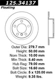 Centric 11-16 Mini Countryman Premium Rear CryoStop Brake Rotor