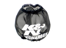 Load image into Gallery viewer, K&amp;N Universal PreCharger Round Tapered Air Filter Wrap Black 3in Base ID x 2in Top ID x 3in H
