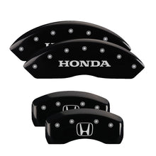 Load image into Gallery viewer, MGP 4 Caliper Covers Engraved Front &amp; Rear Honda Yellow finish black ch