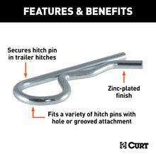 Load image into Gallery viewer, Curt Hitch Clips (Fits 1/2in or 5/8in Pin Zinc 3-Pack)