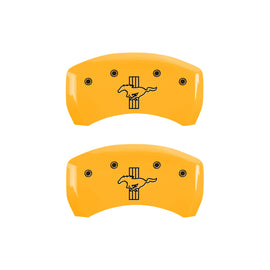 MGP Rear set 2 Caliper Covers Engraved Rear GT350 Shelby & Cobra Yellow finish black ch
