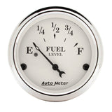 AutoMeter Gauge Fuel Level 2-1/16in. 240 Ohm(e) to 33 Ohm(f) Elec Old Tyme White