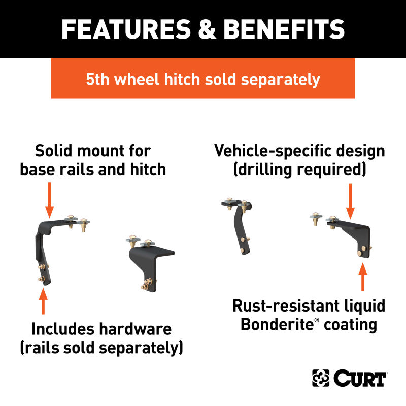 Curt 09-10 Ram 1500 Semi-Custom 5th Wheel Brackets