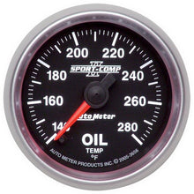 Load image into Gallery viewer, Autometer Sport-Comp II 52mm Full Sweep Electronic 140-280 Deg. F Oil Temprature Gauge