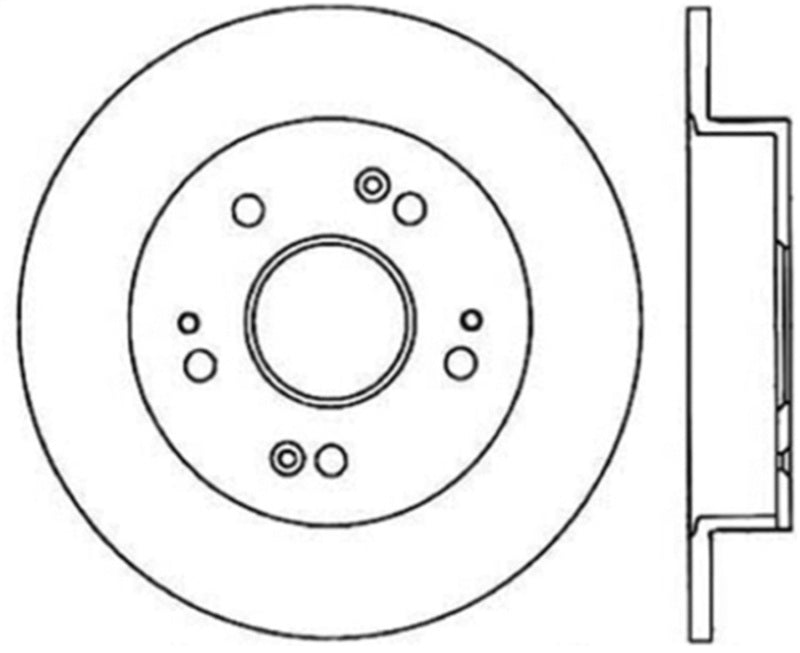 StopTech 06-09 Honda Civic Ex/Si Slotted & Drilled Right Rear Cryo Rotor