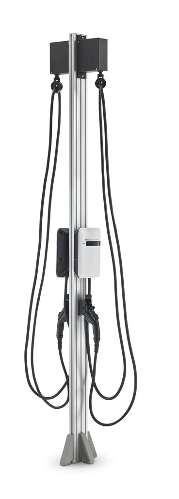 EvoCharge iEVSE Dual Port Pedestals w/Retractors