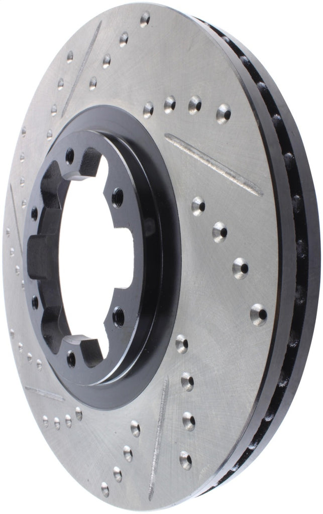 StopTech 98-03 Infiniti QX4/QX56 / 12/98-04 Nissan Pathfinder Slotted & Drilled Right Front Rotor