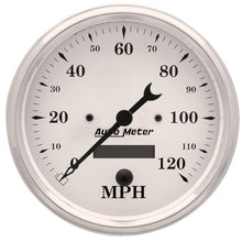 Load image into Gallery viewer, Autometer 5 inch 120mph Electric Programable w/ LCD ODO Old Tyme Speedometer - White