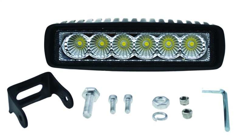 Hella Value Fit Mini 6in LED Light Bar - Flood Beam Pedestal