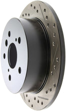 Load image into Gallery viewer, StopTech 02-06 Lexus ES 250/300/330/350 / 05-07 Toyota Avalon Slotted &amp; Drilled Left Rear Rotor