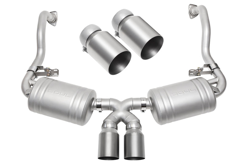 SOUL 05-08 Porsche 987.1 Cayman / Boxster Performance Exhaust - Straight Cut Titanium Tips