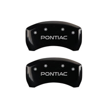 Load image into Gallery viewer, MGP 4 Caliper Covers Engraved Front &amp; Rear Pontiac Black Finish Silver Char 2008 Pontiac G8