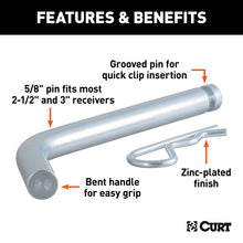 Load image into Gallery viewer, Curt Heavy-Duty 5/8in Hitch Pin w/Groove (2-1/2in or 3in Receiver Zinc)