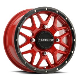 Raceline A94R Krank 15x7in / 4x137 BP / 10mm Offset / 110.18mm Bore - Red & Black Lip Wheel