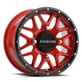 Raceline A94R Krank 15x7in / 4x156 BP / 10mm Offset / 132.5mm Bore - Red & Black Lip Wheel
