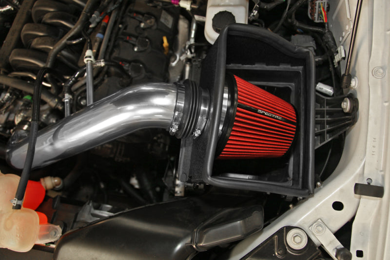 Spectre 15-18 Ford F150 V8-5.0L F/I Air Intake Kit - Polished w/Red Filter